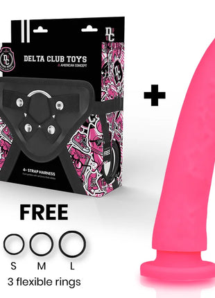 DELTA CLUB - TOYS GURT + DONG ROSA SILIKON 23 CM -O- 4.5 CM