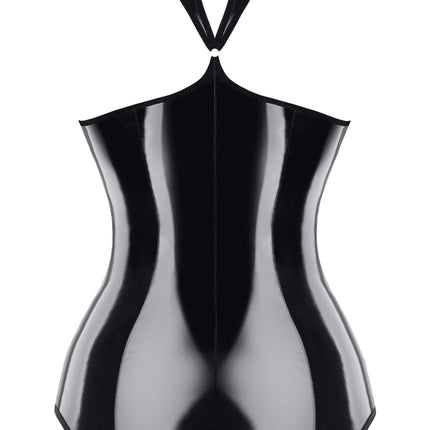 Demoniq – Schwarzes brustfreies Lack-Minikleid (TDXanna001) - Sexy Kleider