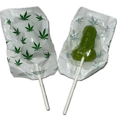 Grüner cannabis-lutscher mit aromatischer folie aus der serie diablo goloso penis lutscher