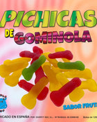 Diablo goloso frucht-gummischeiben bunte durchsichtige gummibonbons in knochenform rot gelb grün