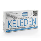 Weiße rechteckige keleden 1000 mg tablettenbox mit blauem text und pillengrafik aus diablo goloso süßigkeitsbox