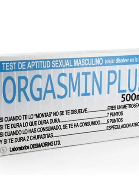 Weiße rechteckige box diablo goloso orgasmin plus 500mg männliches leistungspräparat mit blauer schrift
