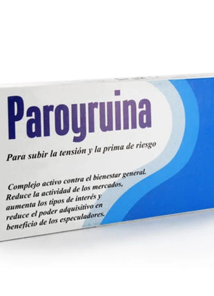 Blau-weiß rechteckige box paroyruina zur spannungsreduzierung im diabolo goloso süßigkeitsbox design