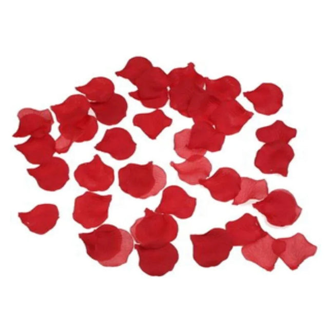 Eine sammlung lebendiger roter zarter stoffrosenblätter im produkt diablo picante 100 rote blütenblätter