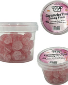 Diablo Picante 20 penisbonbons rosa transluzent mit gin tonic geschmack in klarem plastikbehälter mit weißem deckel