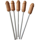 Fünf beige phallusförmige lollipops mit weißen griffen aus natürlicher penisform für diablo picante