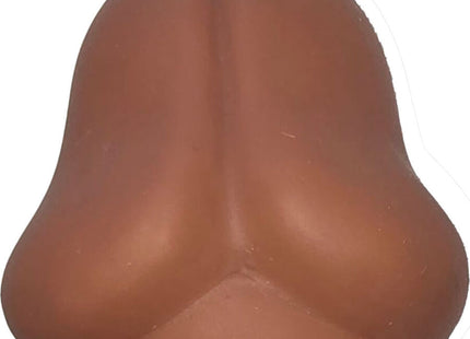 Brauner silikon anti-stressball in form eines gesäßes als diablo picante produkt für stressabbau