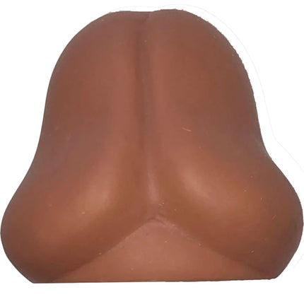 Brauner silikon anti-stressball in form eines gesäßes als diablo picante produkt für stressabbau