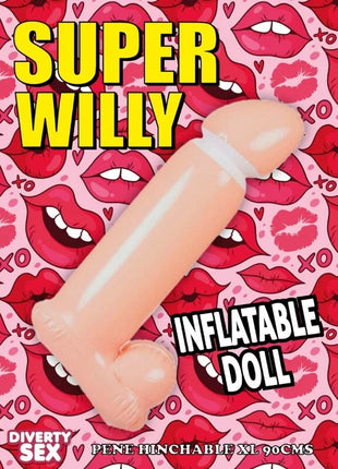 Pink aufblasbarer penis diabolo picante 100 cm mit weißem ring am sockel aus strapazierfähigem material