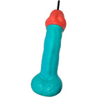 Teal und roter plastik diablo picante trinkhalter mit schwarzem strohhalm aus kunststoff für partyspaß