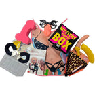 Pink schaumstoff phallus mit schwarzer brille und orangefarbener nase aus diablo picante erotik-überraschungsbox für sie 15 x 15