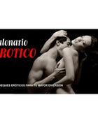 Schwarz-weißer werbeplakat für talonario erótico erotisches gutscheinebuch mit intimem paar diablo picante