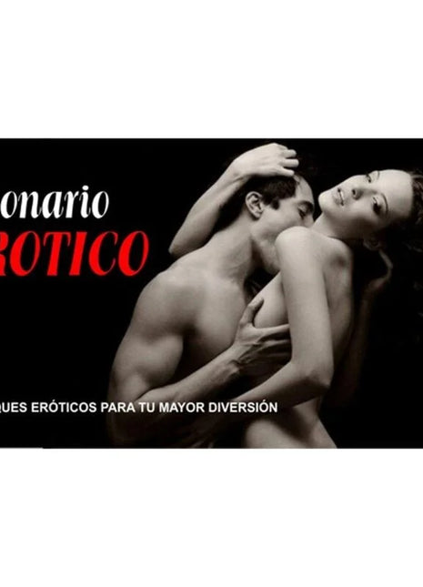 Schwarz-weißer werbeplakat für talonario erótico erotisches gutscheinebuch mit intimem paar diablo picante