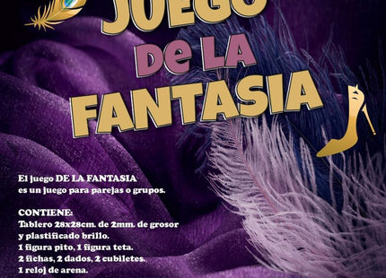 Diablo picante fantasies-spiel von kama sutra mit lila federspielbrett und gold-pinkem text