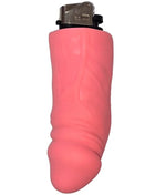 Diablo picante fuchsia penis-feuerzeug mit pink silikonüberzug und metallischem oberteil