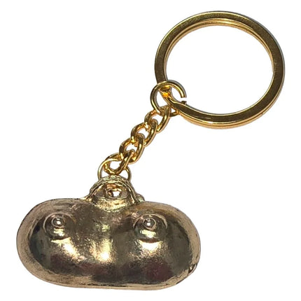 Goldener metall-schlüsselanhänger diabolo picante mit rundem charm und zwei augen, ideal für originelle geschenke und diverty sex