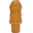 Orange silikon urethralplug mit strukturierten rillen und konischem grund im design diablo picante goldener stecker