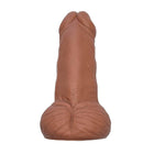 Braunes silikon stashpielzeug in phallusform mit realistischer struktur und abgerundetem boden, diabolo picante