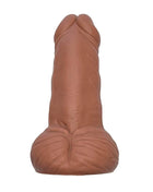 Braunes silikon stashpielzeug in phallusform mit realistischer struktur und abgerundetem boden, diabolo picante