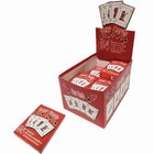 Roter karton für sexy cards spielkarten mit roten und weißen illustrationen vorne diablo picante kamasutra pokerdeck