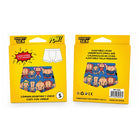 Gelb verpackte diablo picante verstellbare lycra unterwäsche mit humorvollem cartoon superheldendesign auf der rückseite