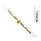 White satin sash with gold foil lettering and golden penis silhouette reading mismo pene para siempre from diablo picante