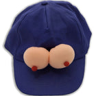 Diablo picante mütze mit blaumeise navy blaue baseballkappe mit zwei plüschigen, pfirsichfarbenen, brustwarzenähnlichen applikationen