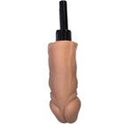 Beiger silikon dildo mit schwarzem kunststoffschaft im produkt diablo picante natürliches penis-grillfeuer