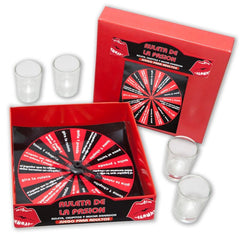 Rotes und schwarzes ruleta de la pasión erwachsenenspielrad mit drehmechanismus und spanischem text für diablo picante passion roulette shots spiel