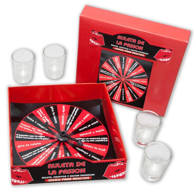 Rotes und schwarzes ruleta de la pasión erwachsenenspielrad mit drehmechanismus und spanischem text für diablo picante passion roulette shots spiel