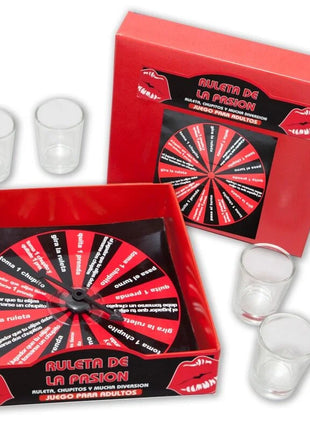 Rotes und schwarzes ruleta de la pasión erwachsenenspielrad mit drehmechanismus und spanischem text für diablo picante passion roulette shots spiel