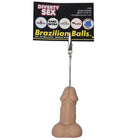 Beige silikon brazilian balls stimulator mit metallclip in der verpackung für diverty sex nutzen