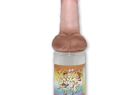 Pink und braune silikon novelty flaschenkappe mit cartoonetikett für diabolo picante penisfleischflasche 360 ml