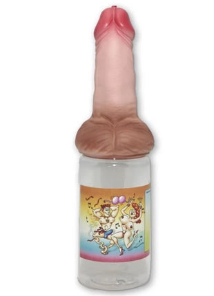 Pink und braune silikon novelty flaschenkappe mit cartoonetikett für diabolo picante penisfleischflasche 360 ml