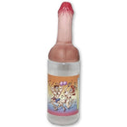 Pink silikonflasche in penisform mit tanzenden cartoonfiguren auf dem etikett diabolo picante 750 ml