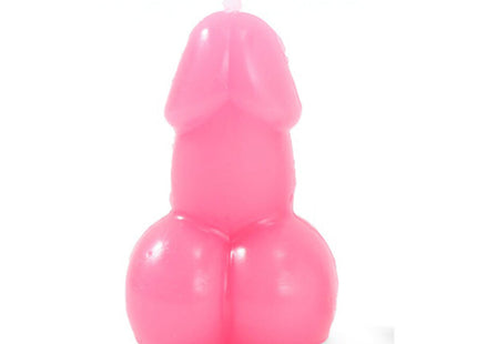 Diablo picante penisförmige kerze in fuchsia mit glattem wachs und weißem docht auf der oberseite