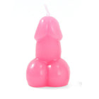 Diablo picante penisförmige kerze in fuchsia mit glattem wachs und weißem docht auf der oberseite