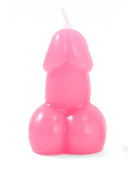 Diablo picante penisförmige kerze in fuchsia mit glattem wachs und weißem docht auf der oberseite