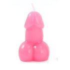 Diablo picante penisförmige kerze in fuchsia mit glattem wachs und weißem docht auf der oberseite