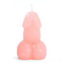 Diablo picante pink glänzende penisförmige kerze mit abgerundeten konturen und weißem docht oben