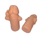 Peachfarbene silikon salz und pfefferstreuer in penisform mit lächelnden gesichtern aus der serie diablo picante