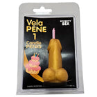 Diablo picante männlichen anatomie kerze in gold mit pink weiß gestreiftem docht als dekorative erotische kerze