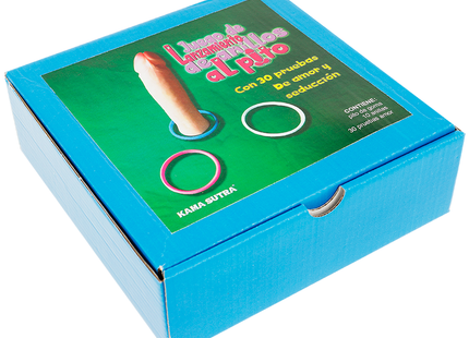 Blaues kartonset mit kana sutra 30 latexringen für diablo picante penisspiel erwachsenen verwenden
