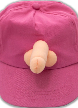 Ein plush rosa baseballcap mit beige stoffnase zubehör aus der diablo picante kollektion