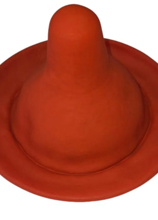 Diablo picante rote kondomhücke terrakottafarbener silikon saugfuß mit rundem dom und flachem basisboden