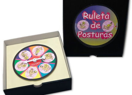 Bunte runde spielroulette mit illustrationen im schwarzen kasten ruleta de posturas für diablo picante spiel