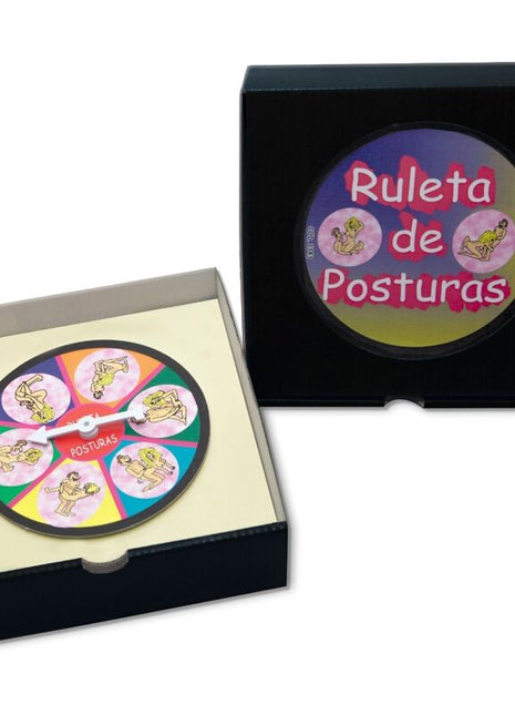 Bunte runde spielroulette mit illustrationen im schwarzen kasten ruleta de posturas für diablo picante spiel
