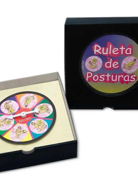 Bunte runde spielroulette mit illustrationen im schwarzen kasten ruleta de posturas für diablo picante spiel