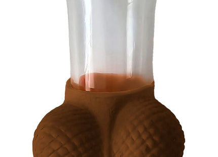 Diablo picante schnapsglas mit mulato-eiern braun strukturierte silikonbasis und klarem glasbecher oben