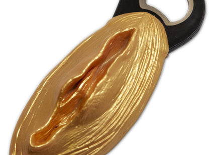 Diablo picante golden mandelförmiger flaschenöffner mit schwarzem ringgriff und silbernem ziehmechanismus